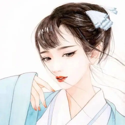 读者头像，青灰线描风格的手账读者